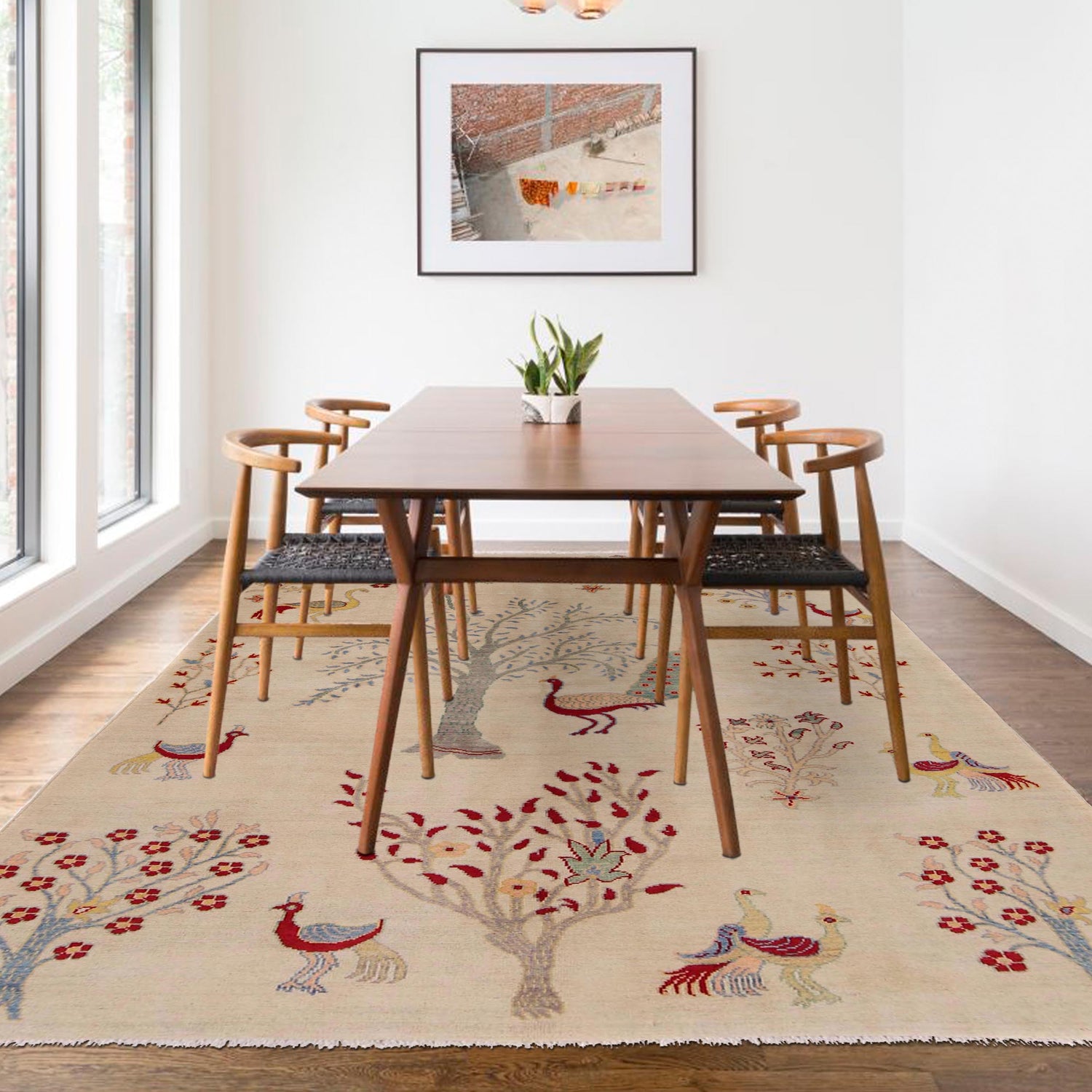 Hand-Knotted Tree of Life Carpet 5' 4" x 8' 1" (ft) - No. W34062