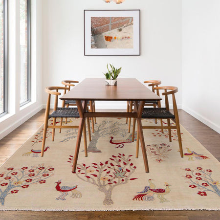 Hand-Knotted Tree of Life Carpet 5' 4" x 8' 1" (ft) - No. W34062