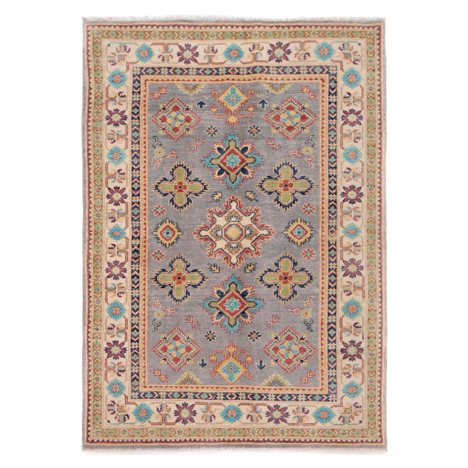 Oriental Kazak Rug 4' 0" x 5' 8" (ft) - No. W34070