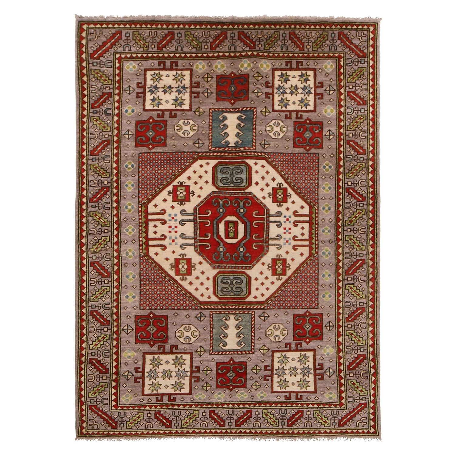 Hand Knotted Mamluk Carpet 4' 1" x 5' 11" (ft) - No. W34075