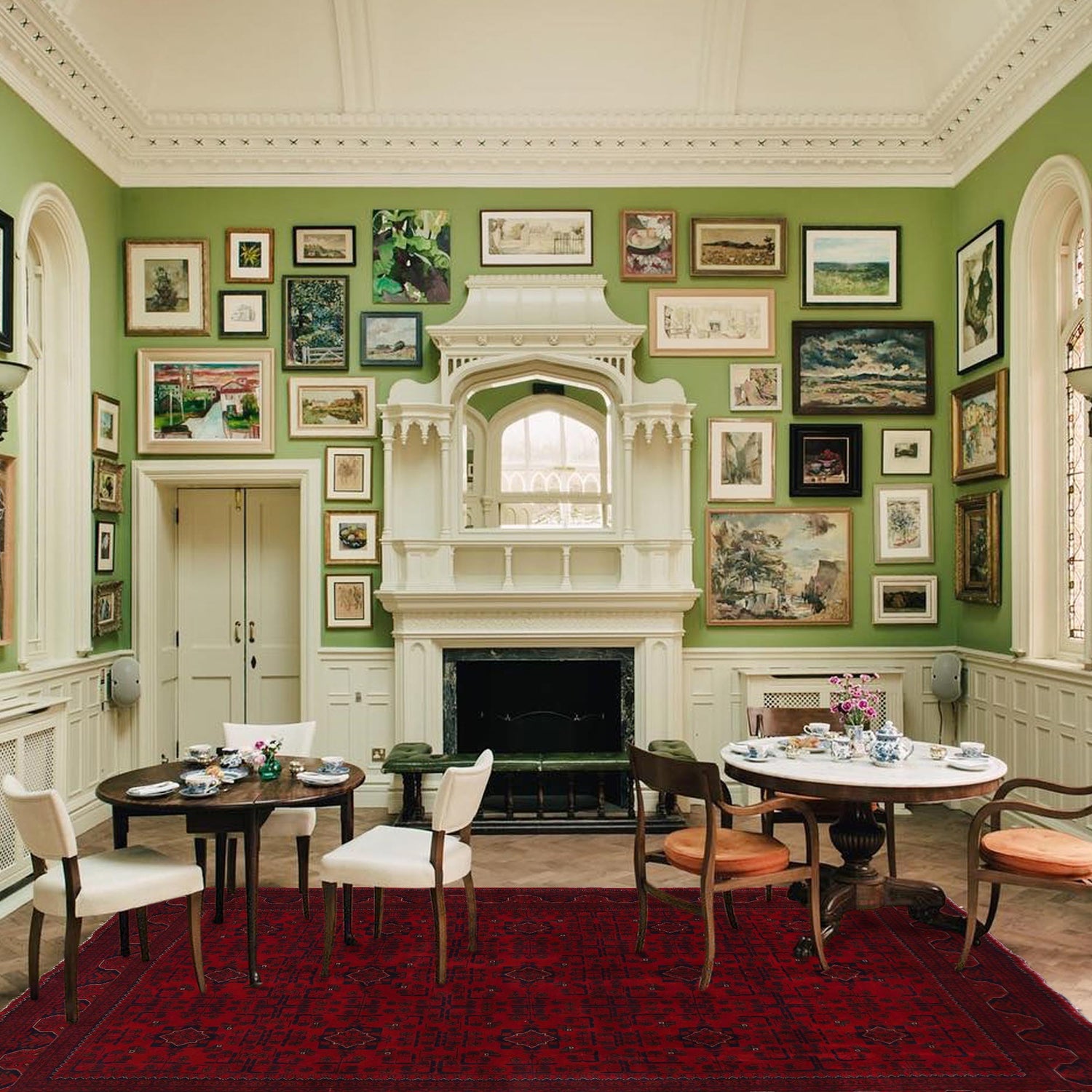 Red Color Khal Mohammadi Carpet 6' 4" x 9' 9" (ft) - No. W34091