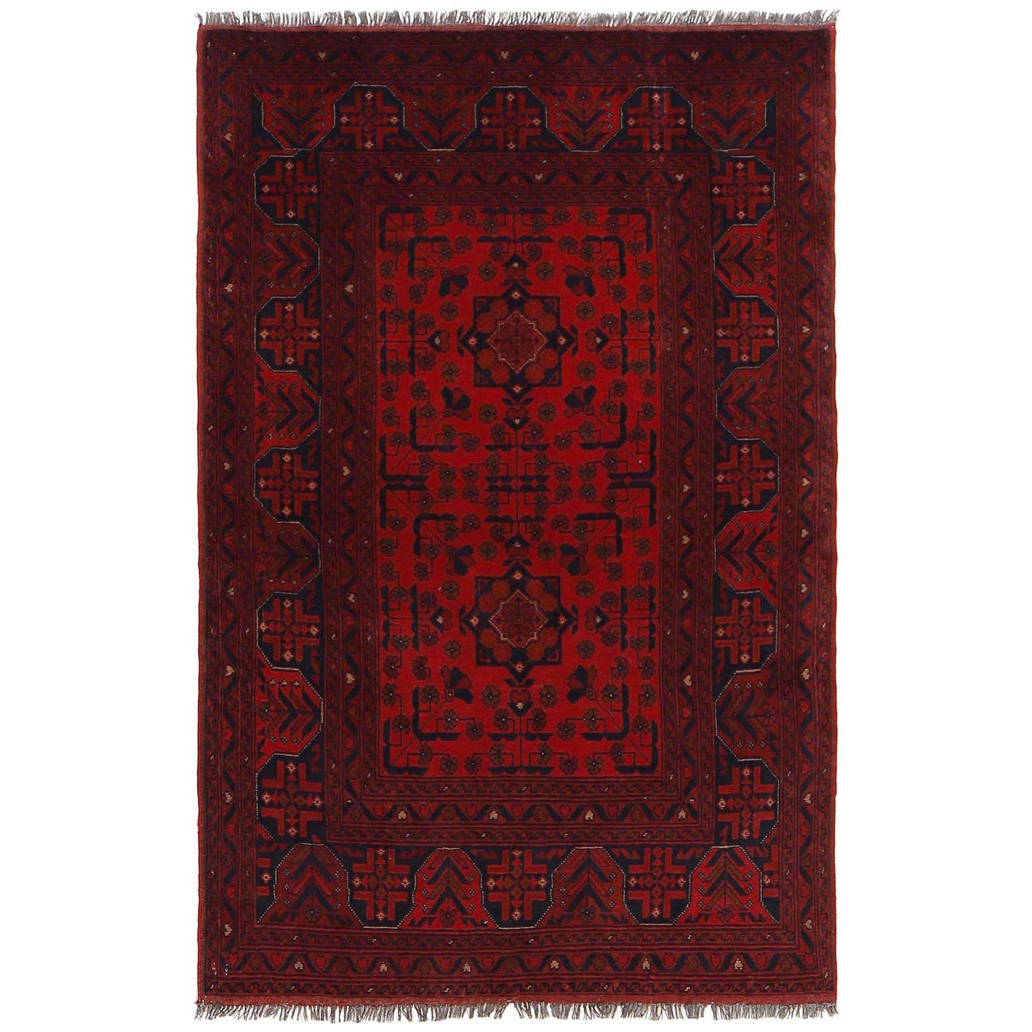 Deep Red Khal Mohammadi Rug 3' 5" x 5' 3" (ft) - No. W34100
