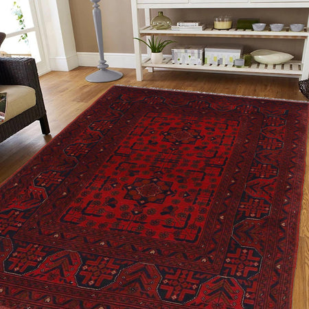 Deep Red Khal Mohammadi Rug 3' 5" x 5' 3" (ft) - No. W34100