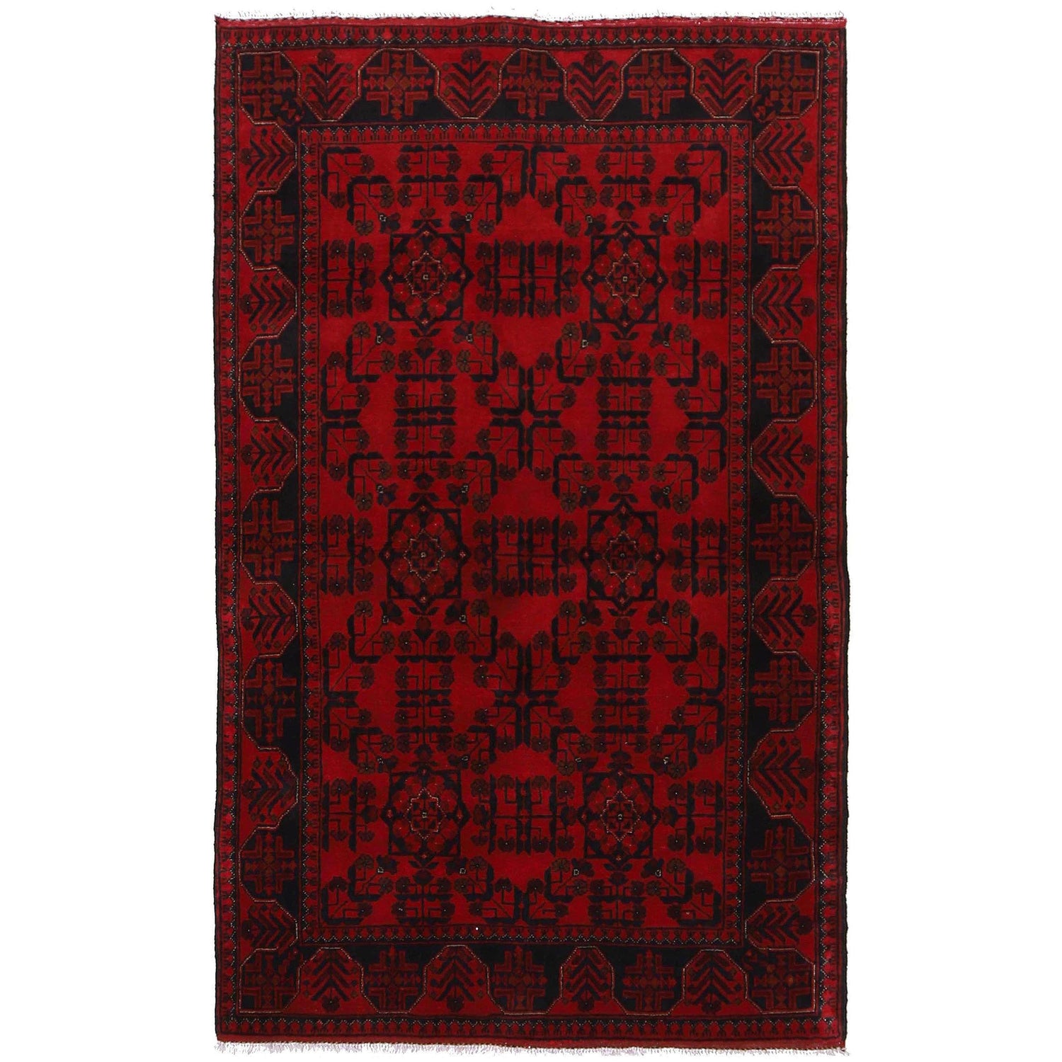 Red Khal Mohammadi Carpet 4' 0" x 6' 7" (ft) - No. W34102