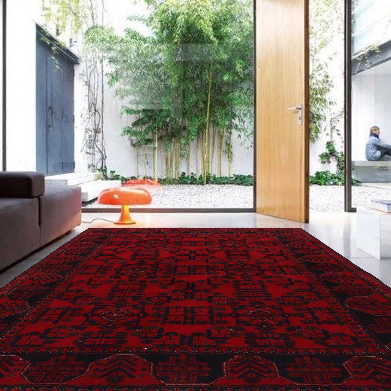 Red Khal Mohammadi Carpet 4' 0" x 6' 7" (ft) - No. W34102