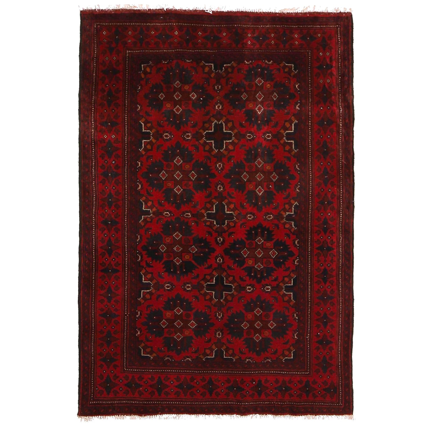 Maroon Khal Mohammadi Rug 3' 3" x 4' 11" (ft) - No. W34109
