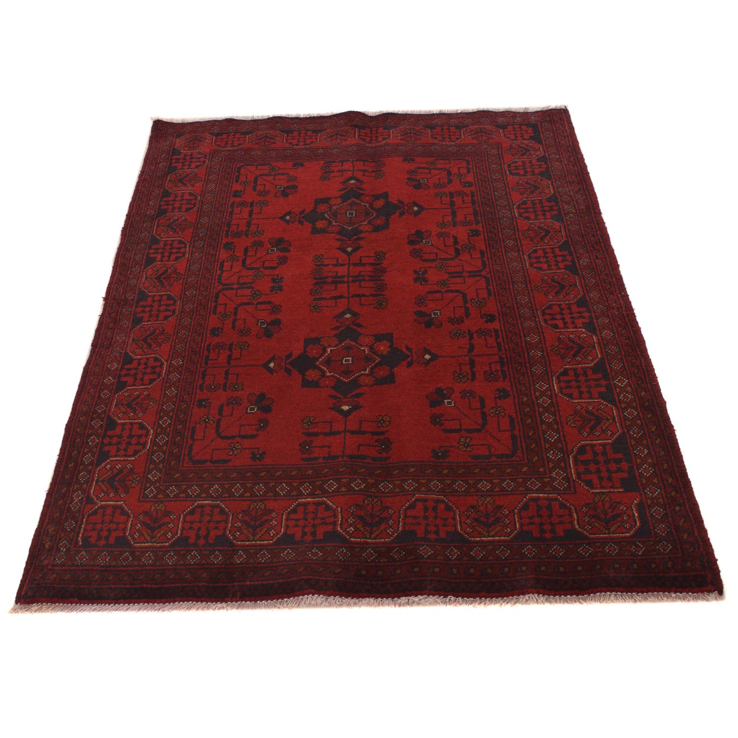 Red Color Khal Mohammadi Rug 3' 5" x 4' 9" (ft) - No. W34187