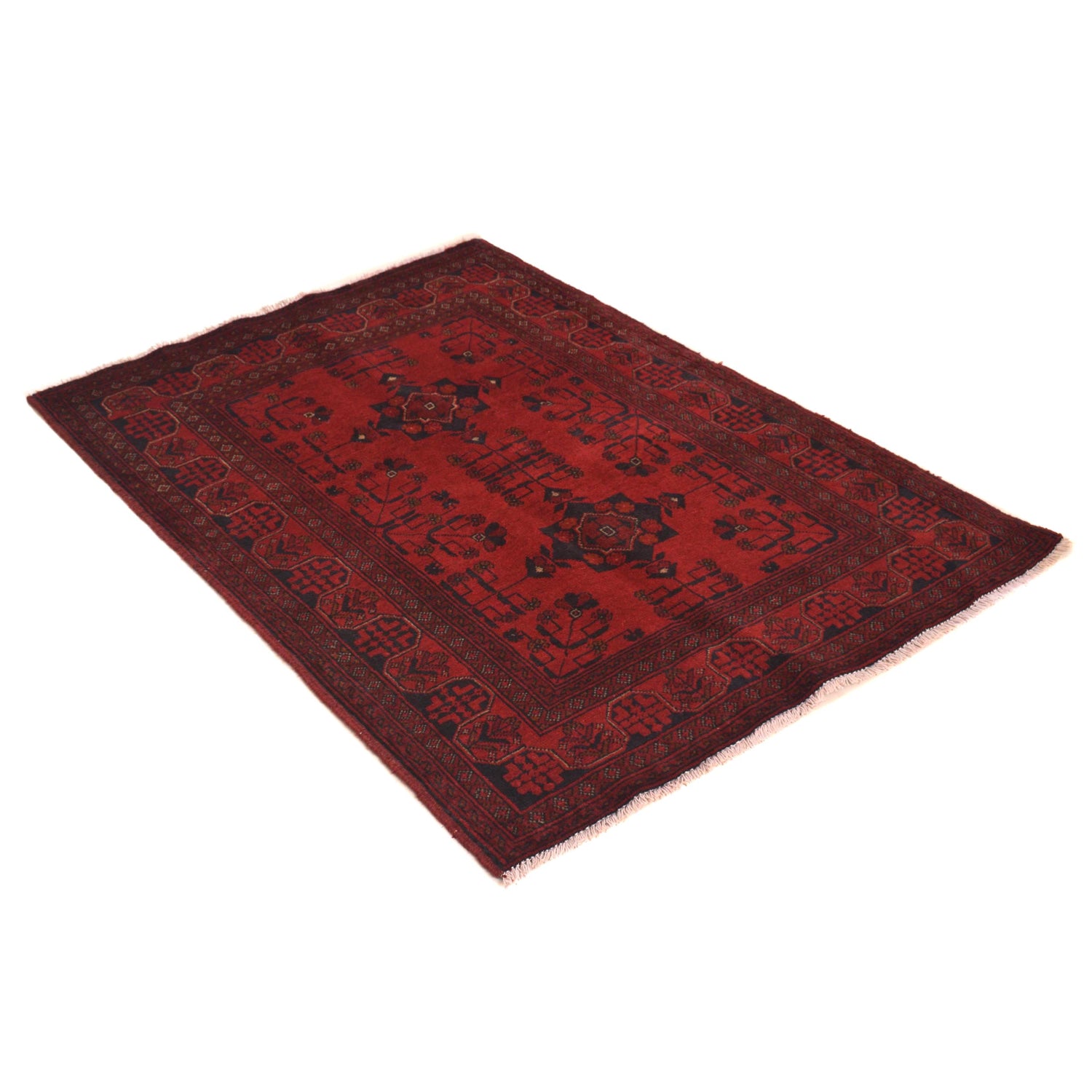Red Color Khal Mohammadi Rug 3' 5" x 4' 9" (ft) - No. W34187