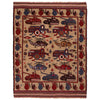 Brown Color War Rug 4' 4" x 6' 2" (ft) - No. W34205