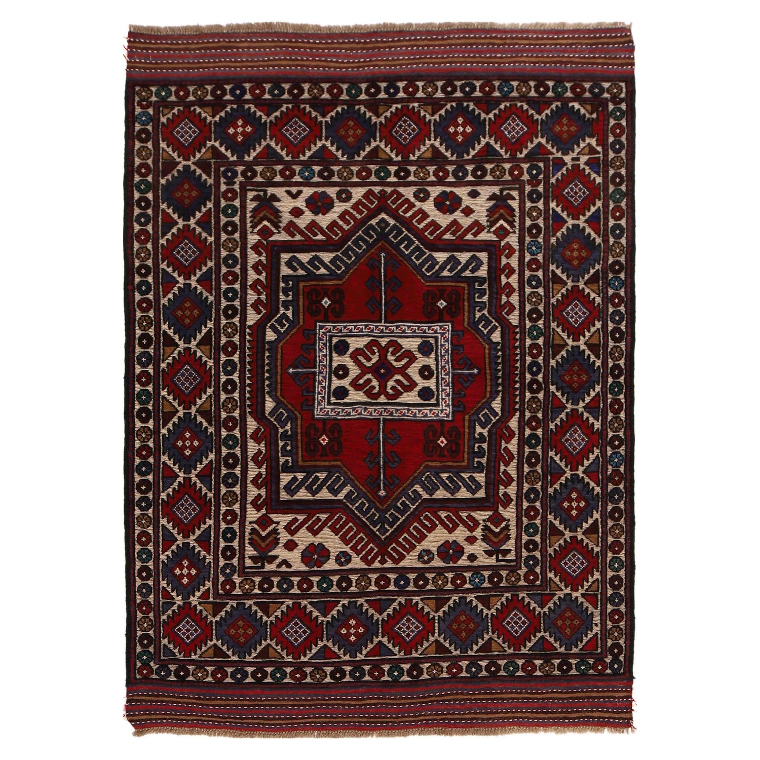Multi Barjasta Rug 4' 2" x 6' 2" (ft) - No. W34206
