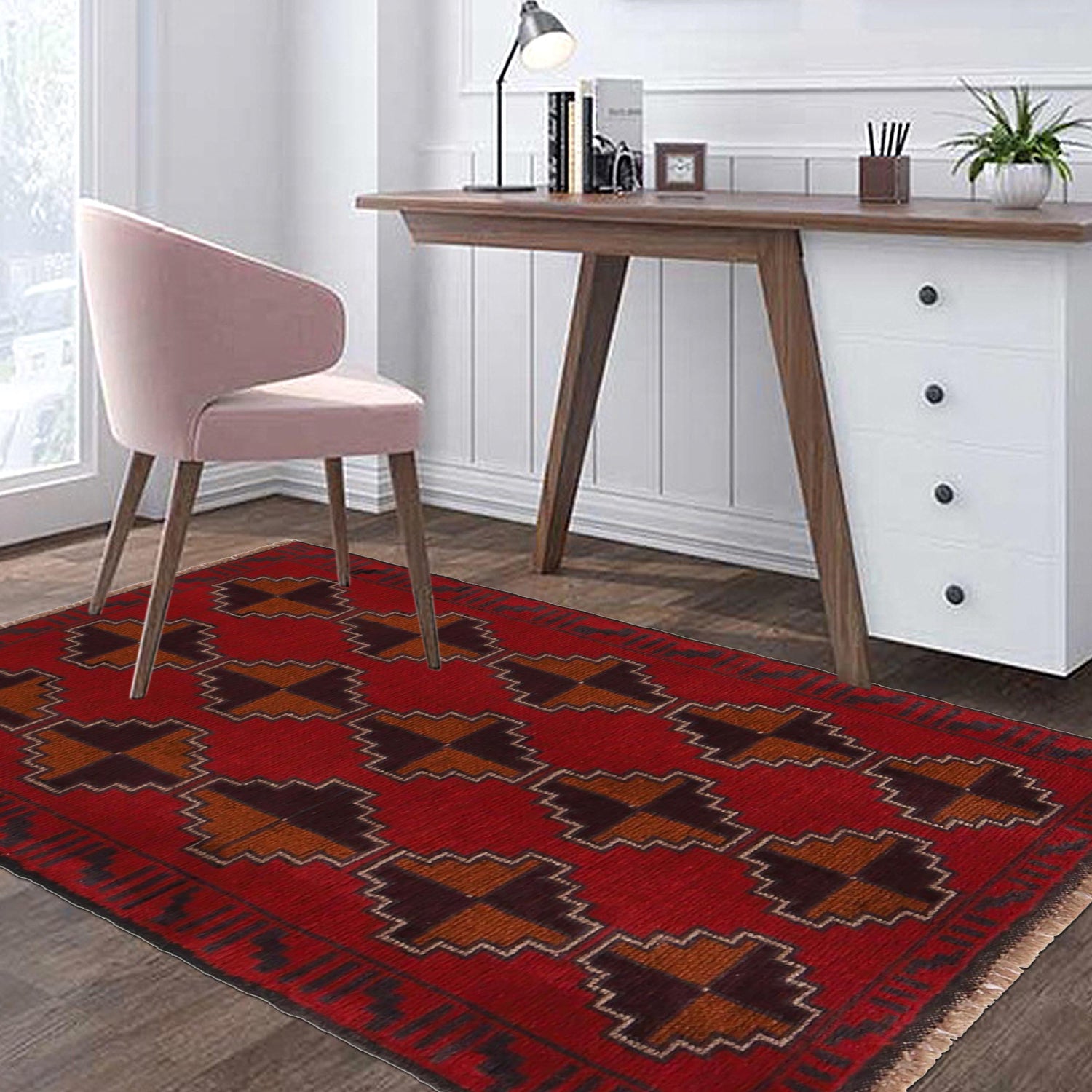 Red Color Baluchi Rug 2' 8"x 4' 8" (ft) - No. W34213