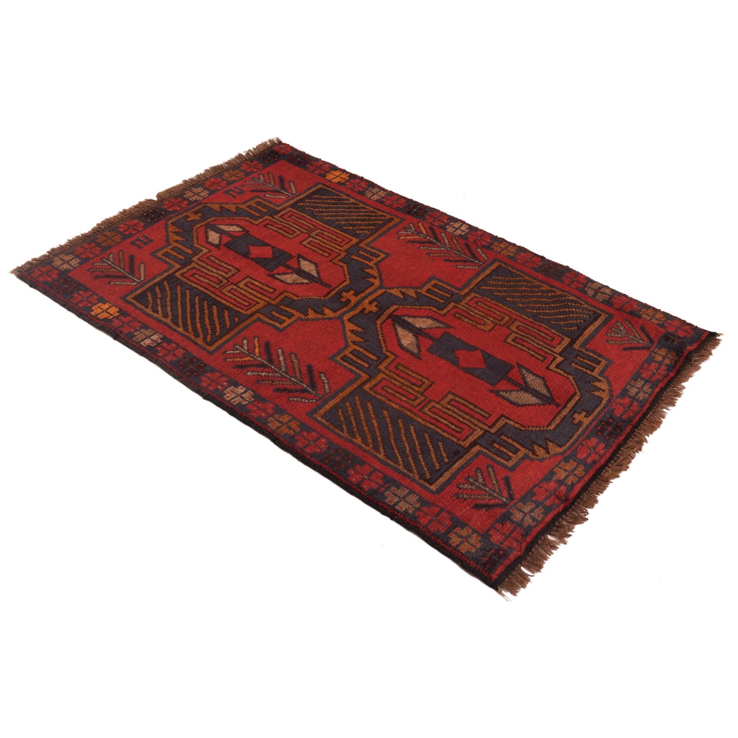 Red Color Baluchi Rug 2' 9" x 4' 5" (ft) - No. W34215