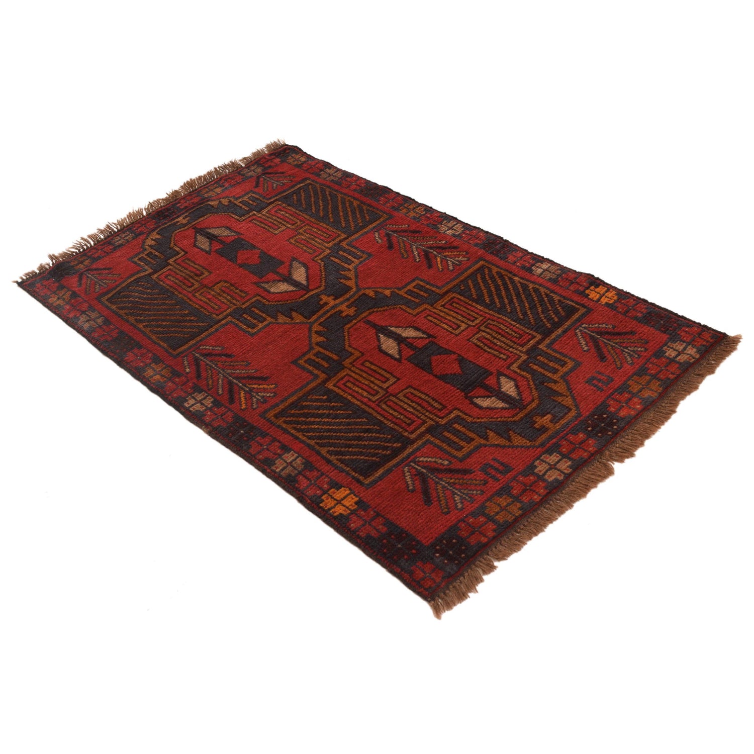 Red Color Baluchi Rug 2' 9" x 4' 5" (ft) - No. W34215