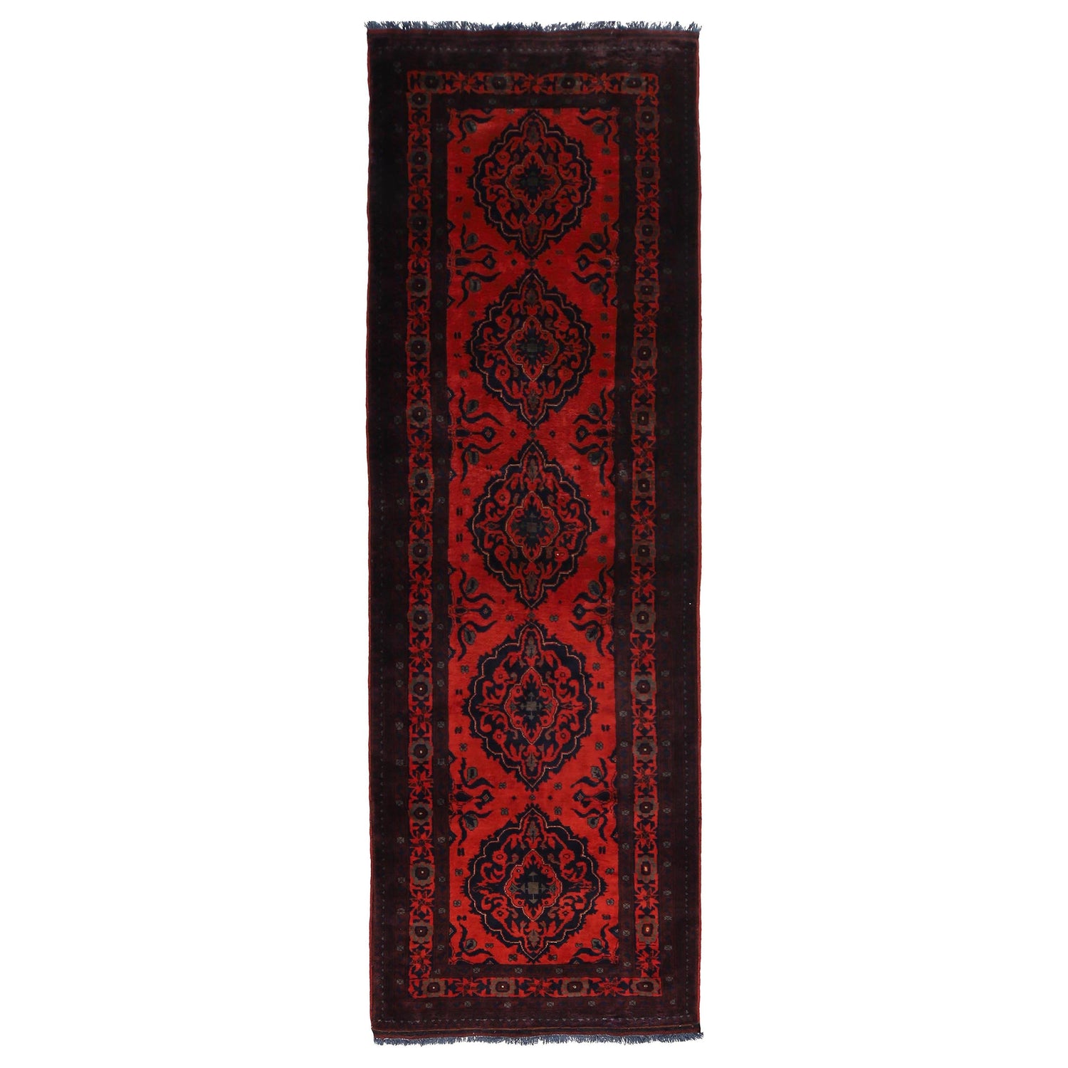 Handmade Khal Mohammadi Runner 2' 7" x 8' 5" (ft) - No. W34370