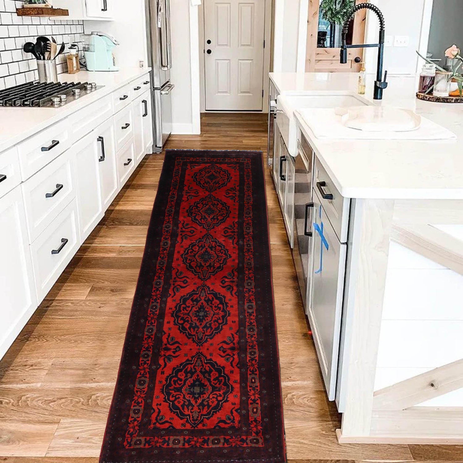 Handmade Khal Mohammadi Runner 2' 7" x 8' 5" (ft) - No. W34370