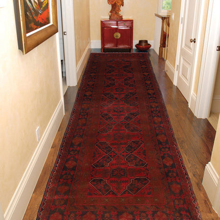 Red Color Khal Mohammadi Runner 2' 7 x 9' 5 (ft) - No. W34371