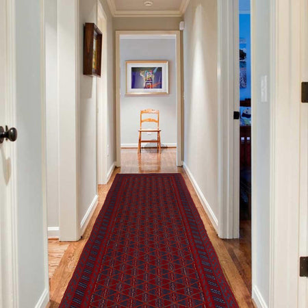 Red Mashwani Long Runner 2' 8 x 12' 0 (ft) - No. W34372