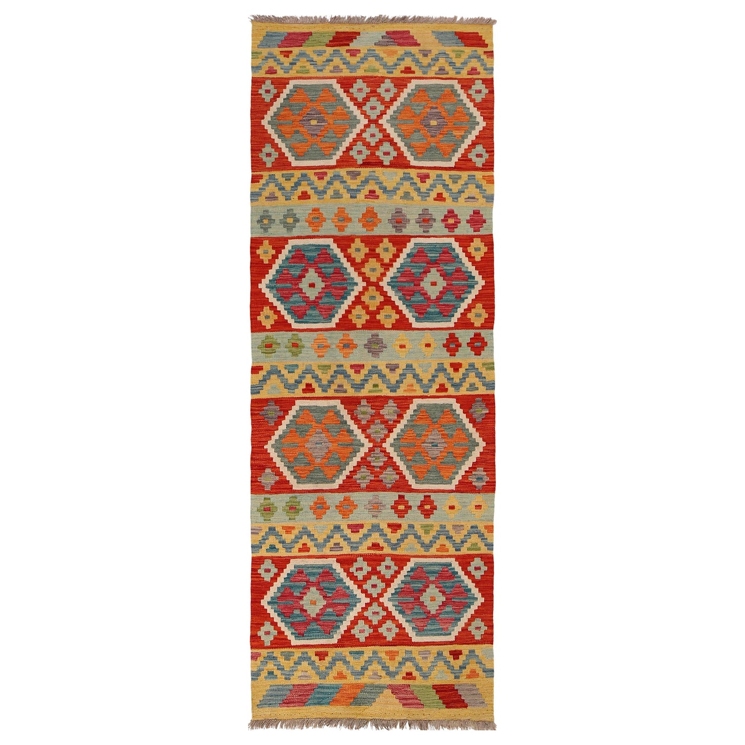 Vegetable Kelim Runner 2' 8" x 8' 1" (ft) - No. W34760