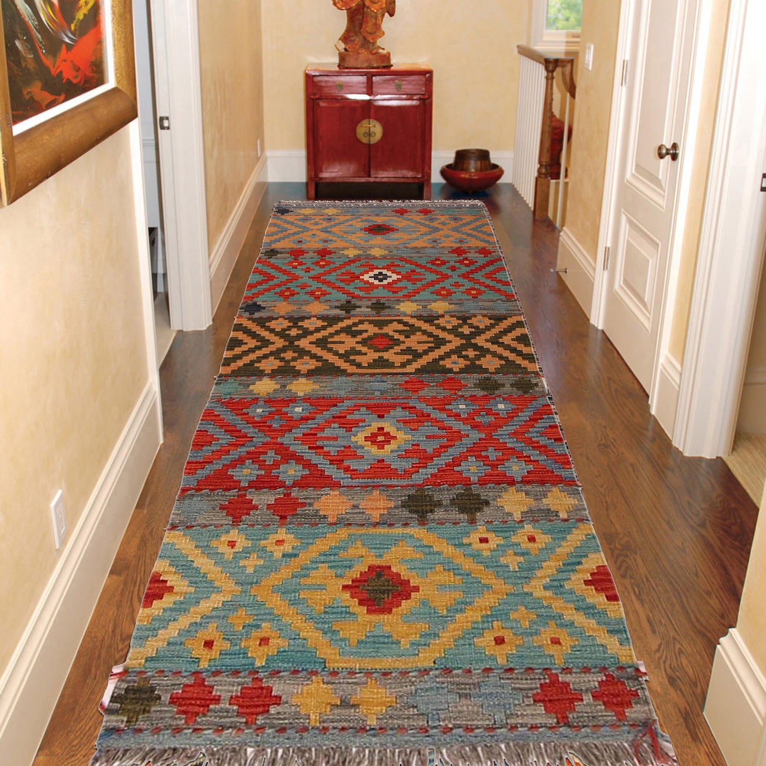 Vegetable Kelim Runner 2' 4" x 6' 5" (ft)- No. W34774