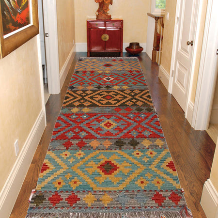 Vegetable Kelim Runner 2' 4" x 6' 5" (ft)- No. W34774