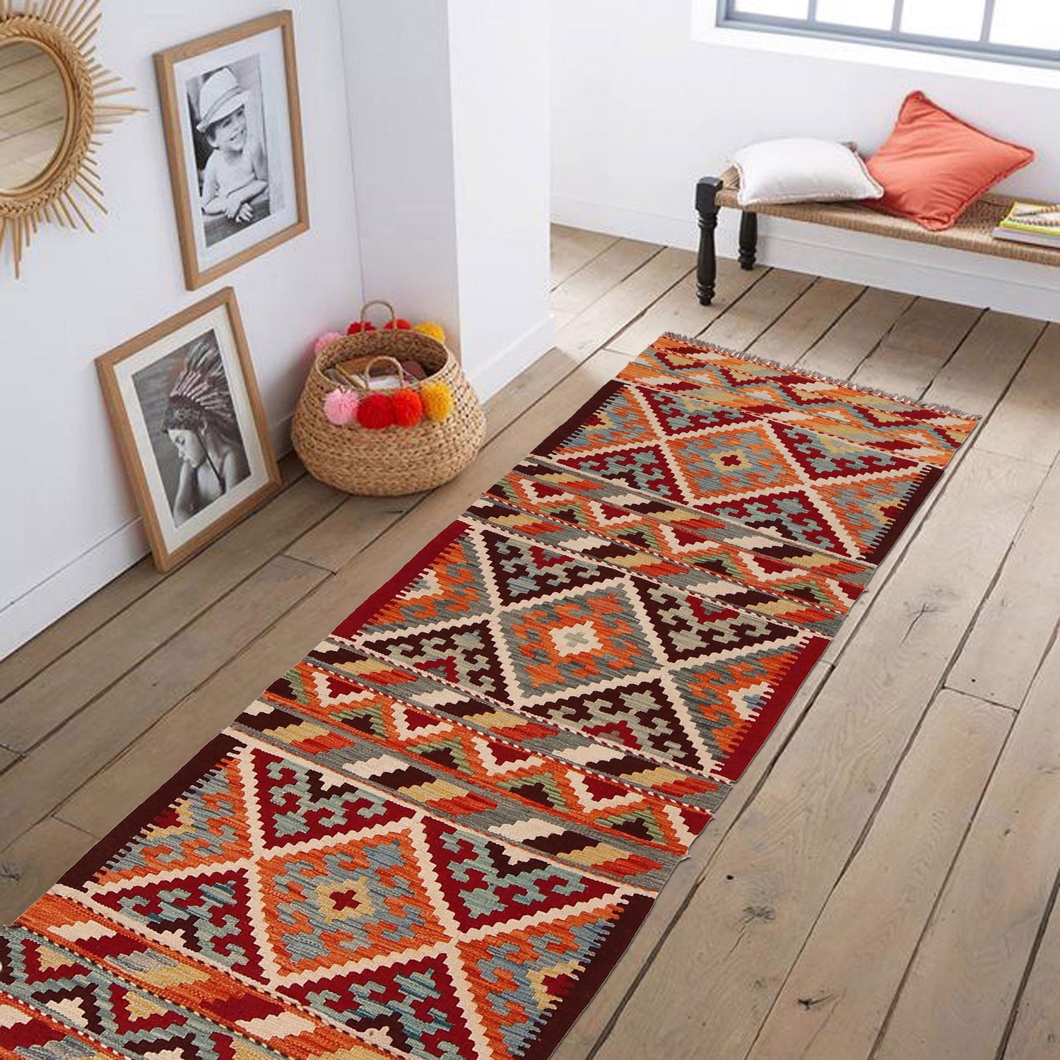 Vegetable Kilim Runner 2' 5" x 6' 7" (ft)- No. W34776
