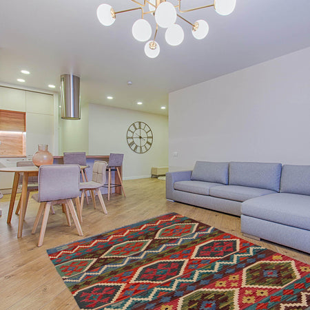 Handmade Vegetable Kilim 3' 2"  x 4' 7" (ft) - No. W34780