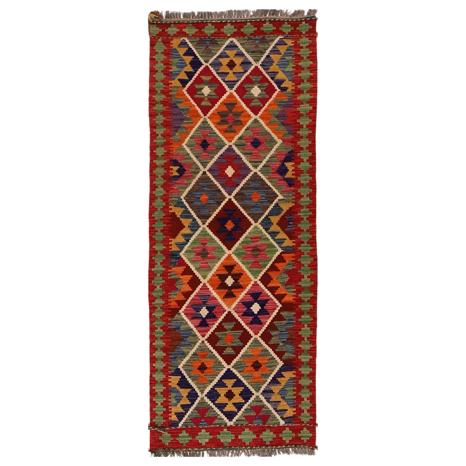Vegetable Kilim Runner 2' 4" x 6' 3" (ft)- No. W34785