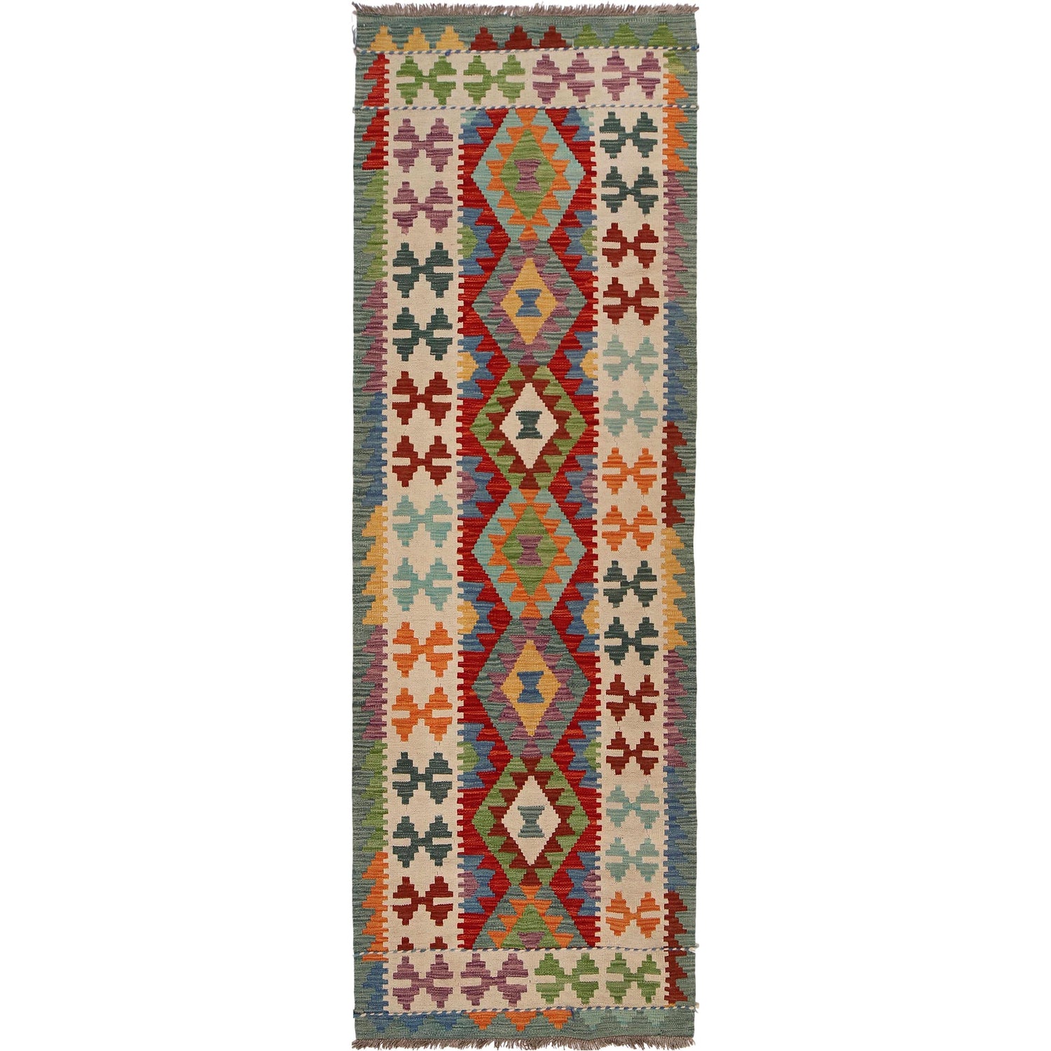 Vegetable Kelim Runner 2' 7" x 8' 2" (ft) - No. W34798