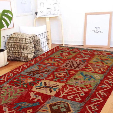Handmade Vegetable Kilim 3' 0"  x 4' 9" (ft) - No. W34802