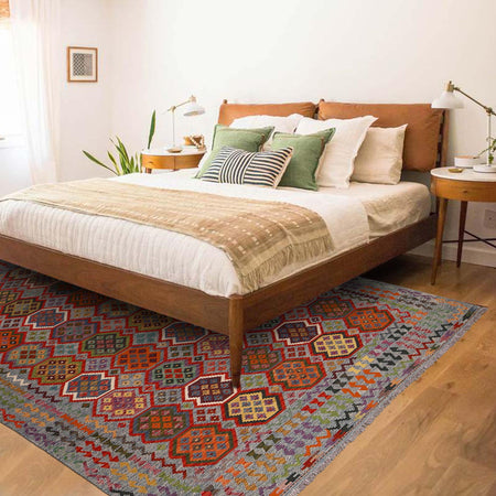 Handmade Vegetable Kelim 8' 2 x 11' 4 (ft) - No. W34807