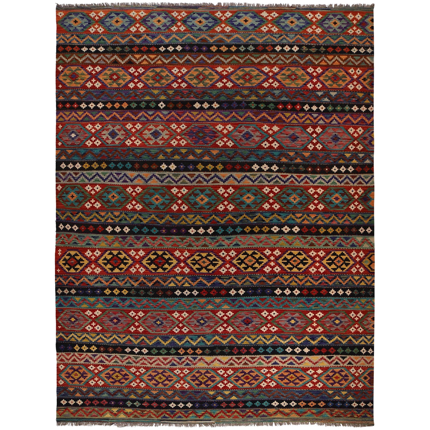 Handmade Vegetable Kelim 9' 10" x 13' 0" (ft) - No. W34808