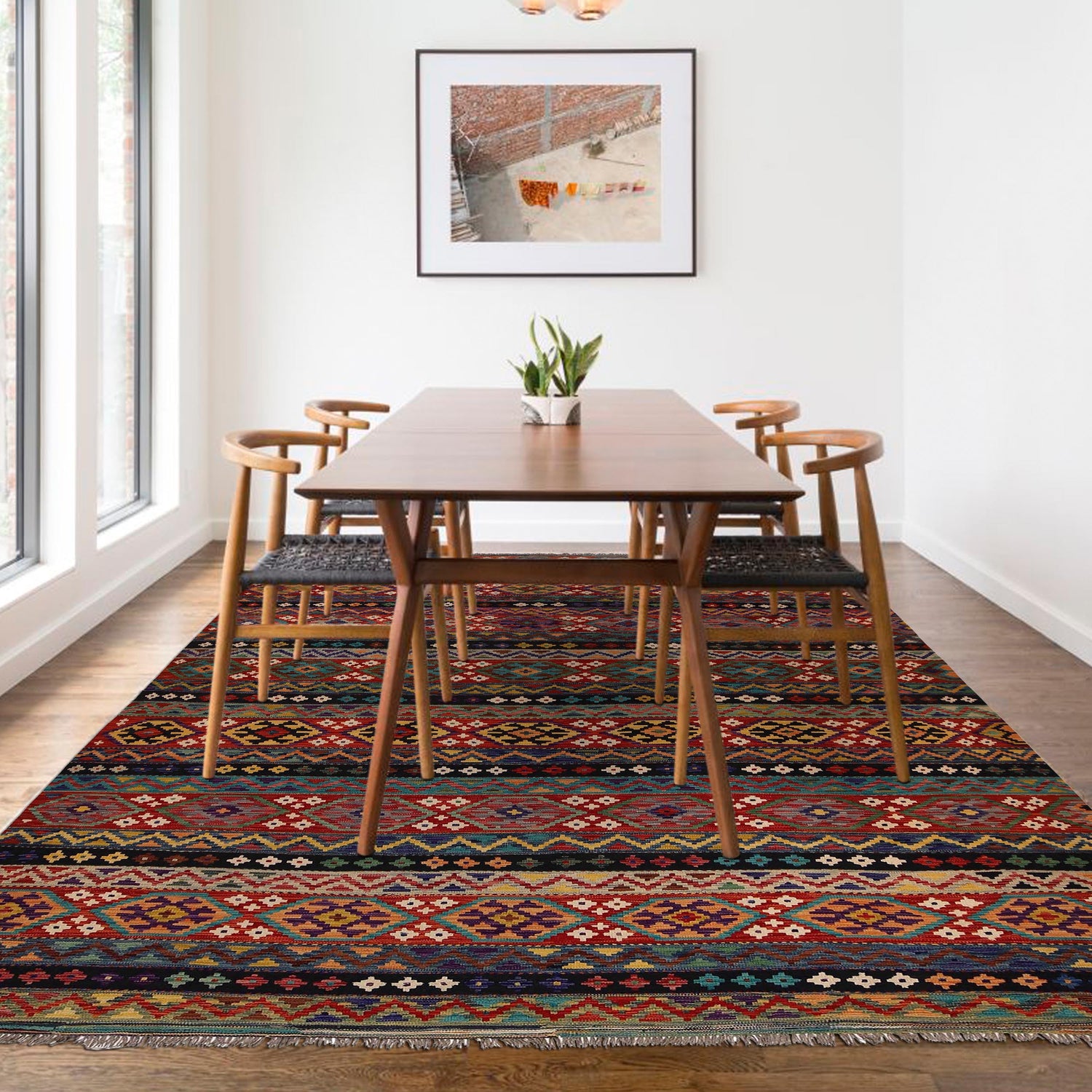 Handmade Vegetable Kelim 9' 10" x 13' 0" (ft) - No. W34808