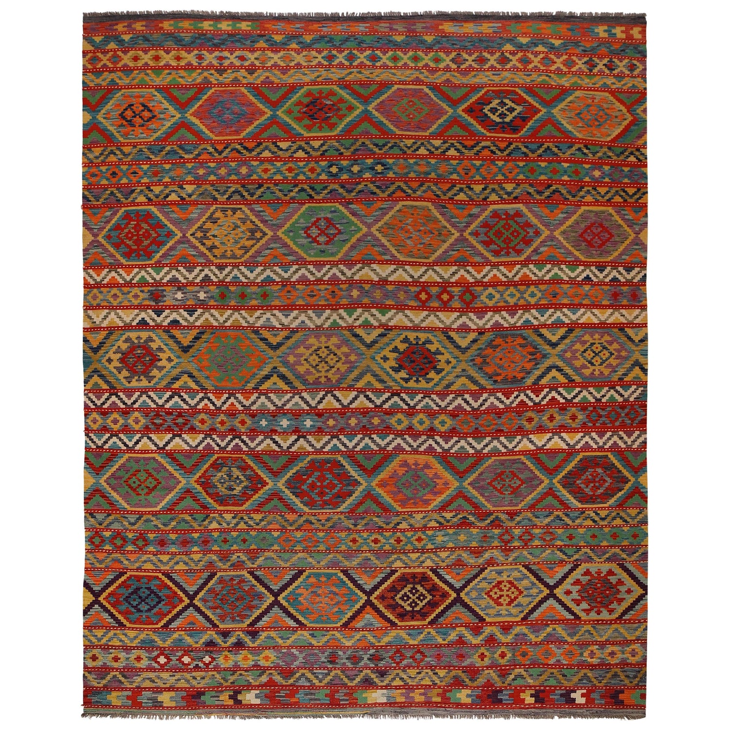 Handmade Vegetable Kilim 9' 9" x 12' 3" (ft) - No. W34813
