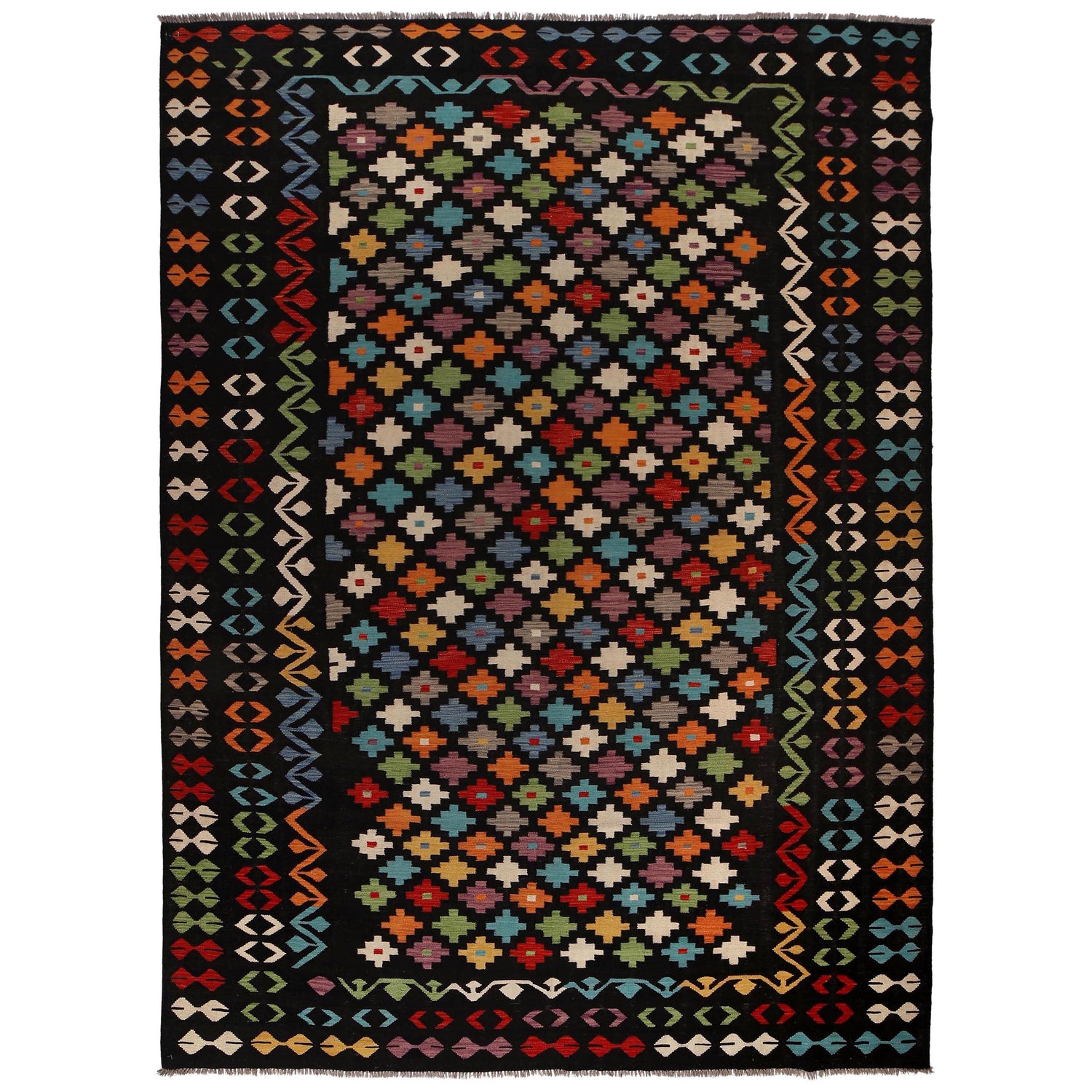 Handmade Vegetable Kelim 8' 8 x 12' 0 (ft) - No. W34815