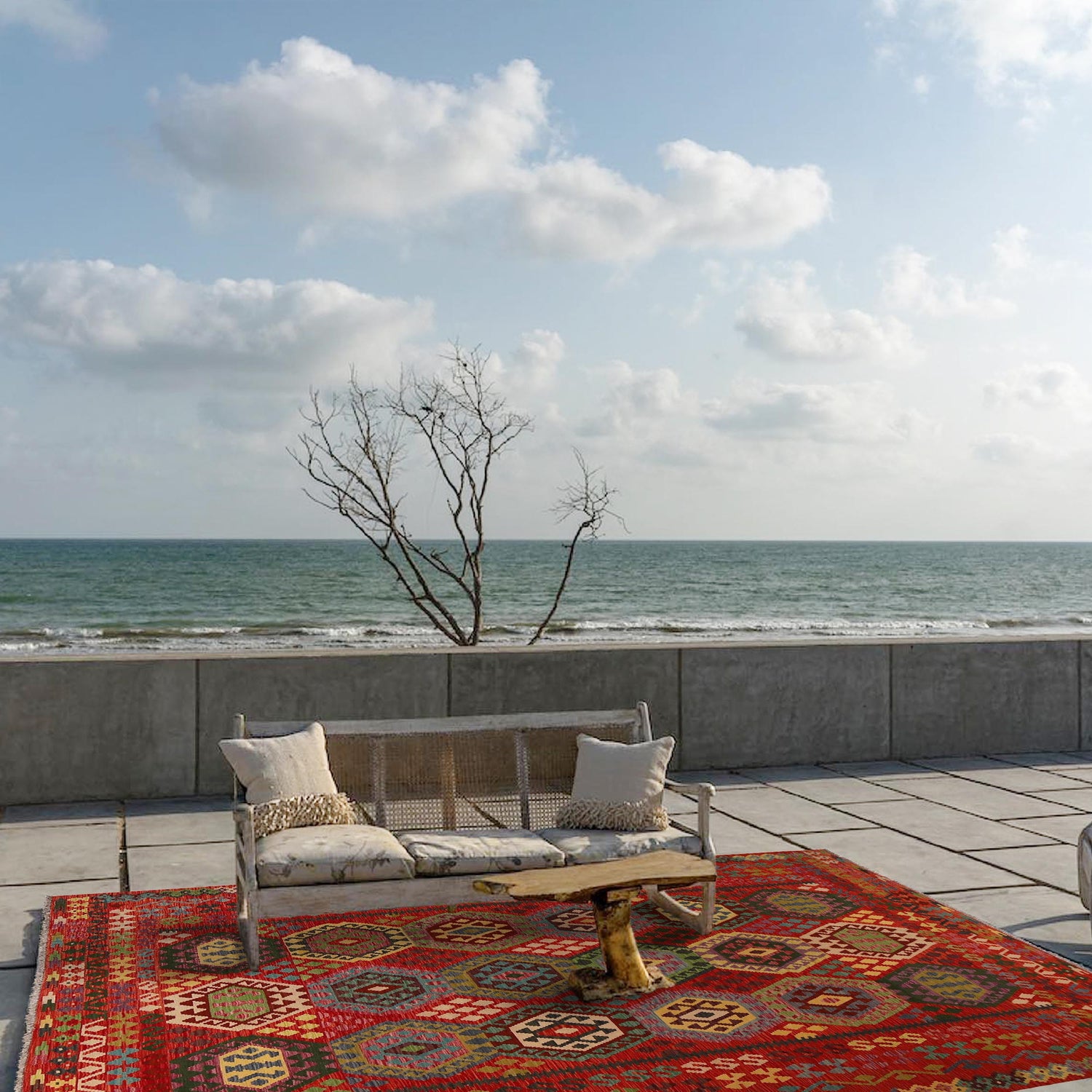 Handmade Vegetable Kilim 8' 6 x 11' 3 (ft) - No. W34818