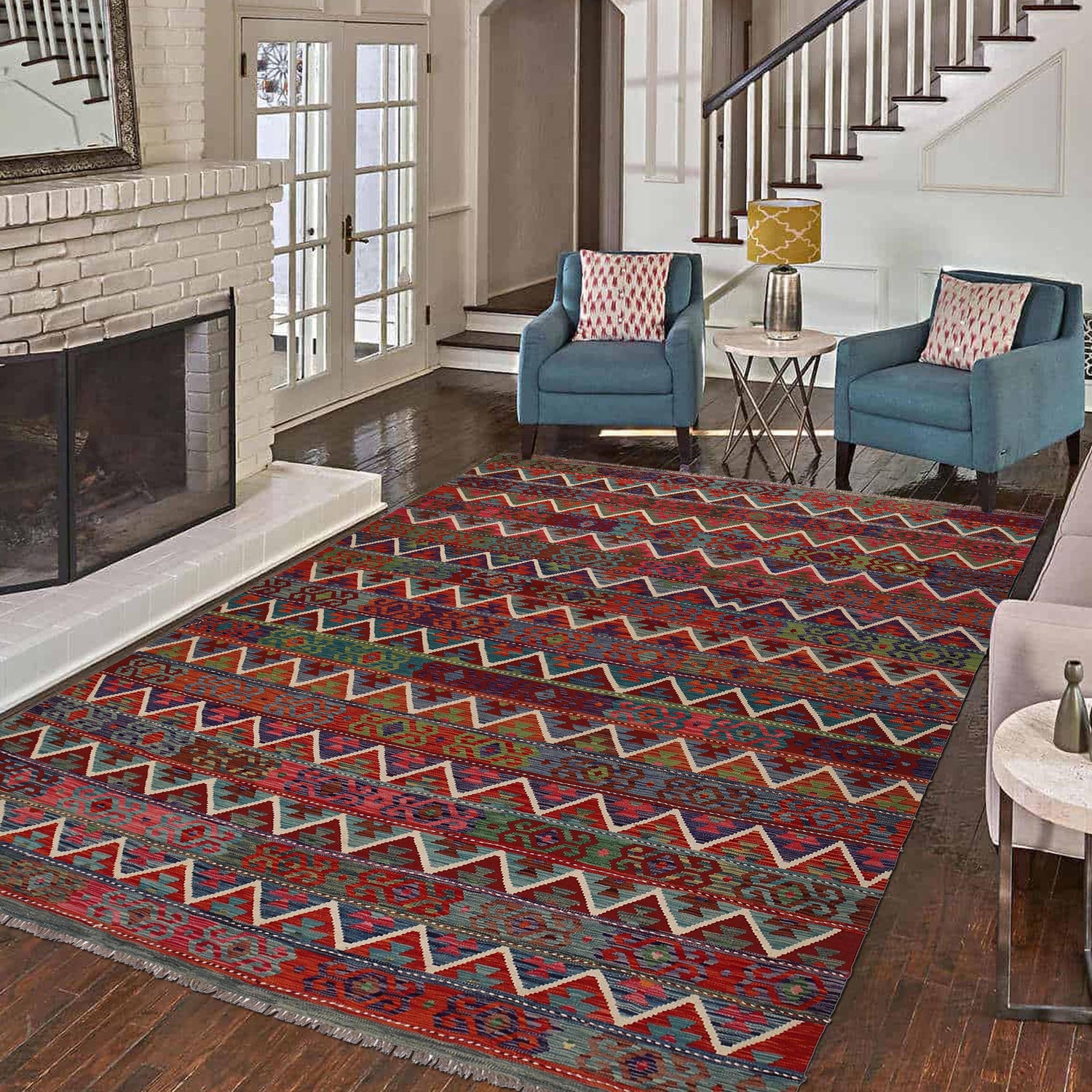 Handmade Vegetable Kelim 8' 4 x 11' 7 (ft) - No. W34827