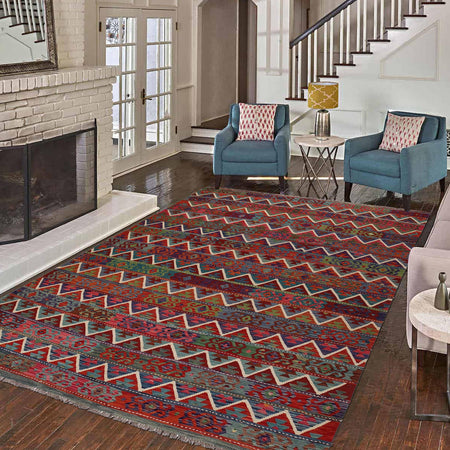 Handmade Vegetable Kelim 8' 4 x 11' 7 (ft) - No. W34827