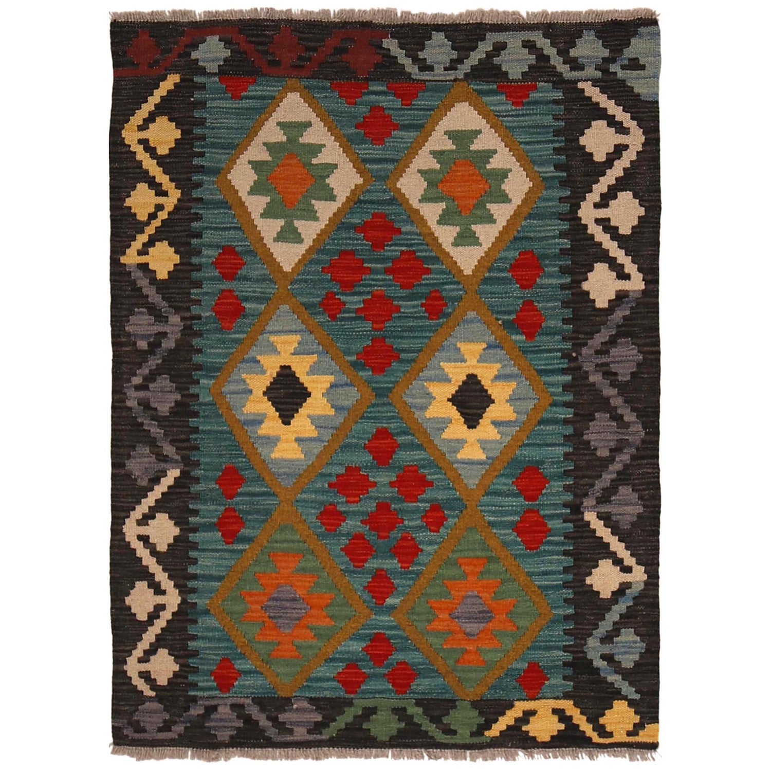 Handmade Vegetable Kilim 2' 9" x 3' 8" (ft) - No. W34828