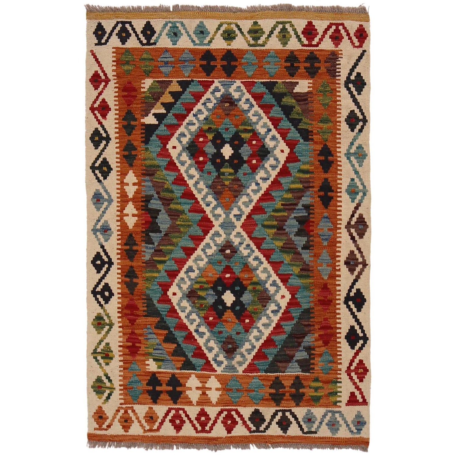 Handmade Vegetable Kilim 2' 10" x 4' 0" (ft) - No. W34832