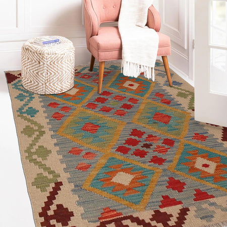 Handmade Vegetable Kelim 2' 7" x 3' 10" (ft) - No. W34839