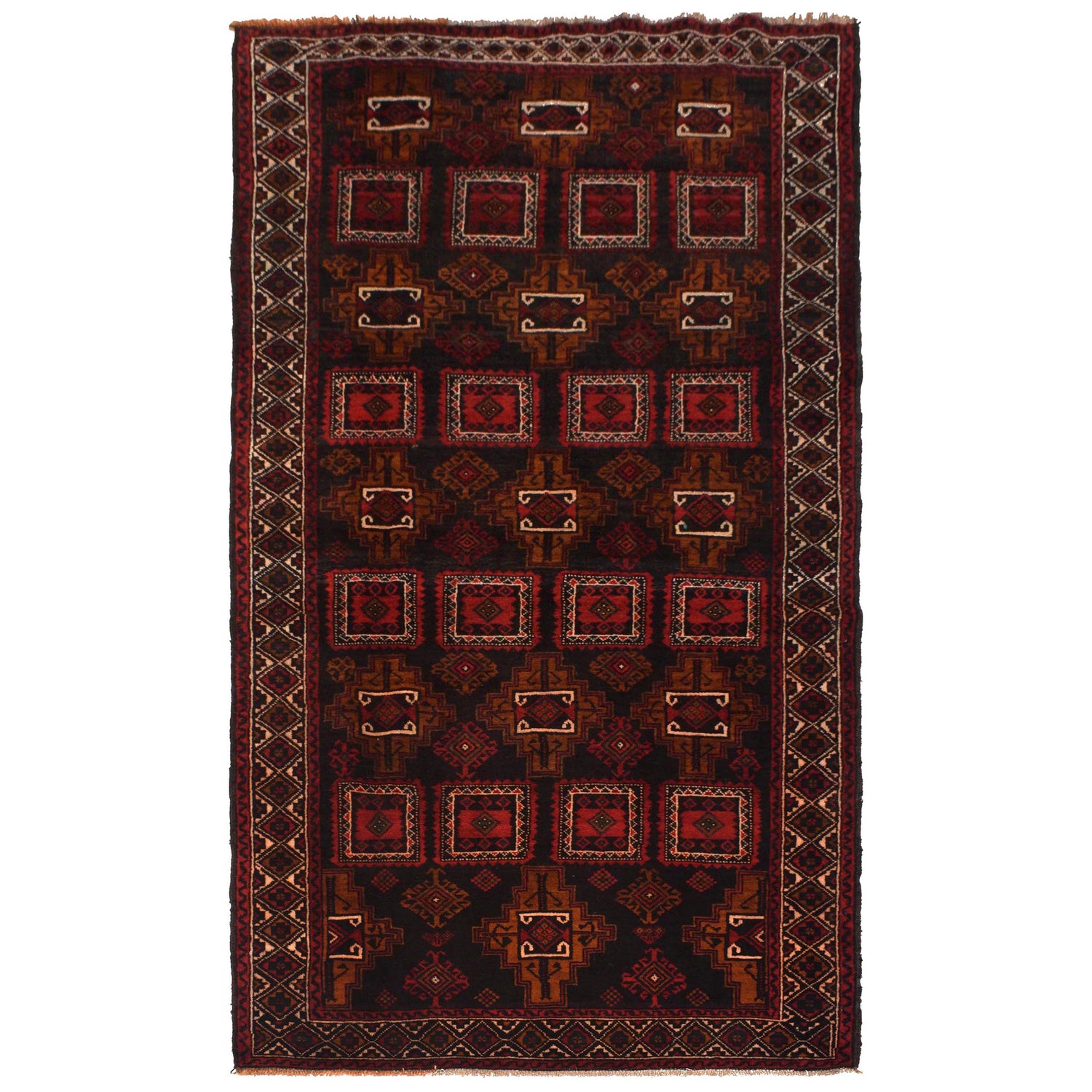 Traditional Baloch Rug 4' 1" x 9' 4" (ft) - No. W35443