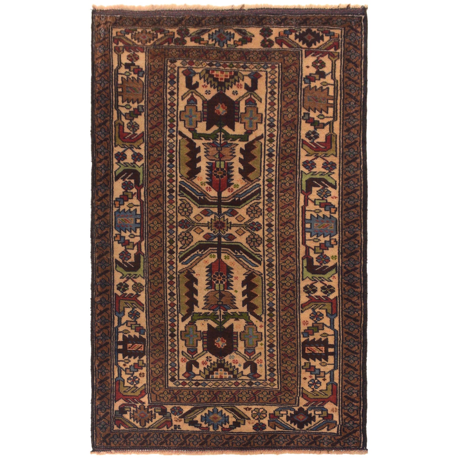 Traditional Baloch Rug 3' 0" x 5' 2" (ft) -No W35453