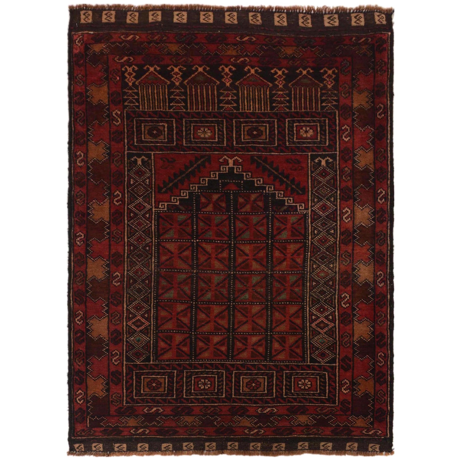 Handmade Prayer Rug 3' 1" x 4' 8" (ft) - No. W35519