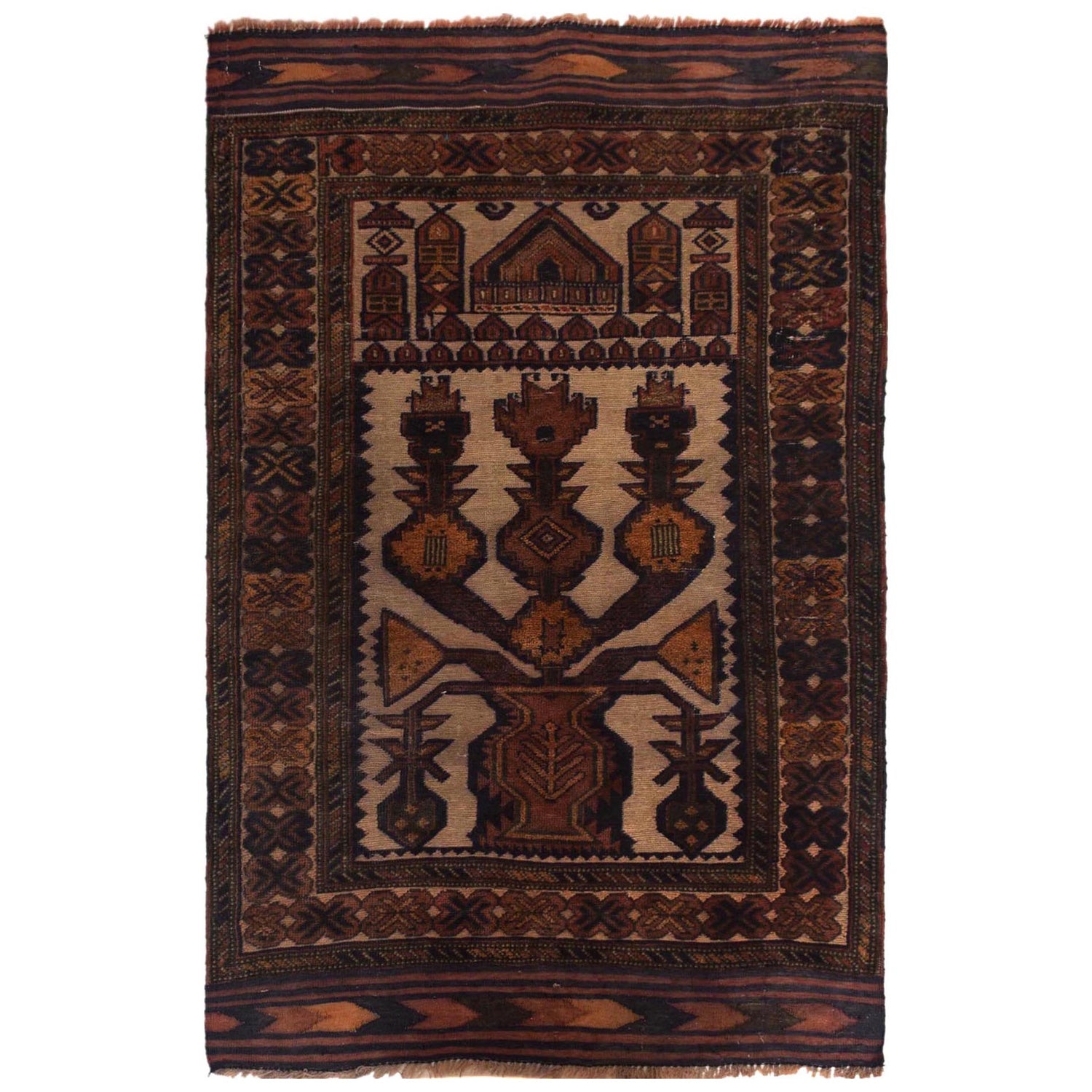 Islamic Prayer Rug 2' 7" x 4' 4" (ft) - No. W35520