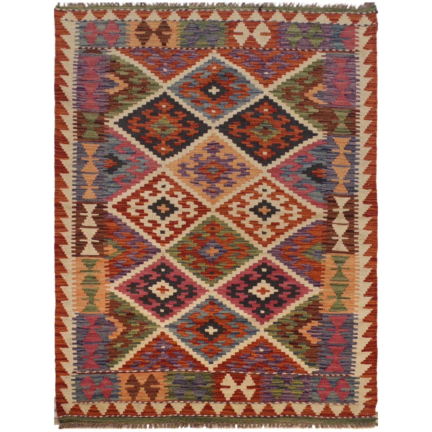 Handmade Vegetable KIlim 3' 5"  x 5' 4" (ft) - No. W35537