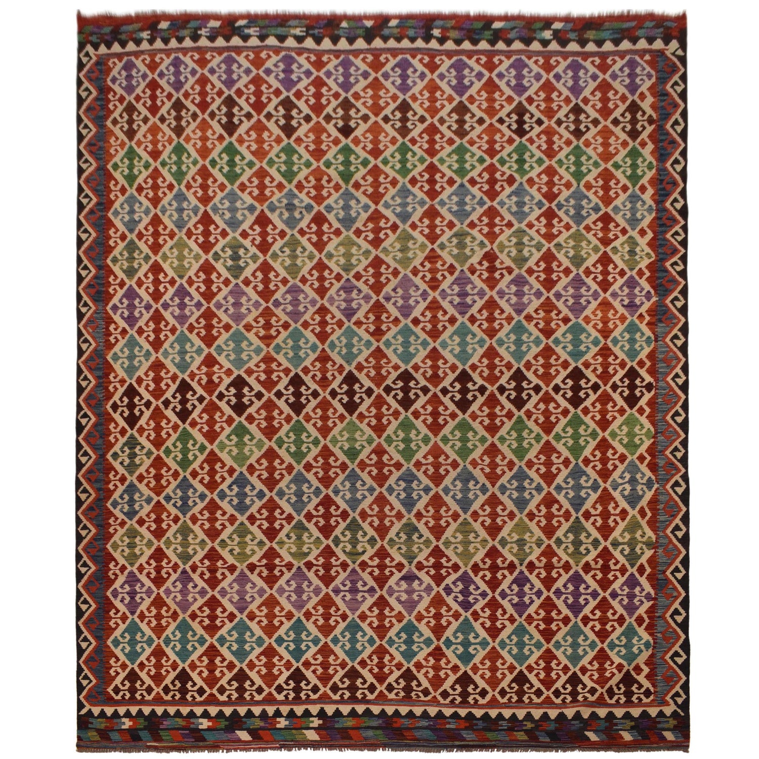 Handmade Vegetable Kilim 9' 11" x 13' 0" (ft) - No. W35577