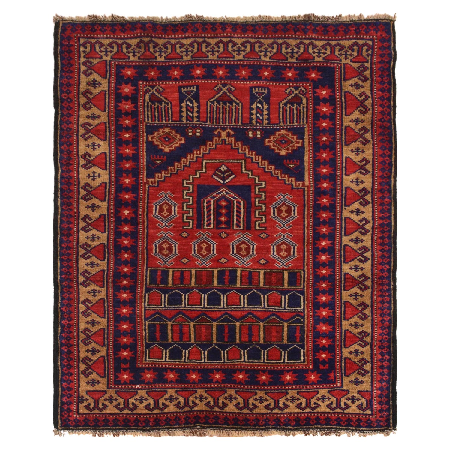 Small Prayer Rug 2' 11" x 3' 10" (ft) - No. W35581