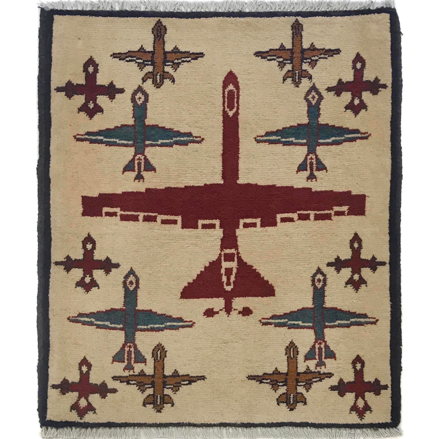 Handmade War Rug 2' 1" x 2' 5" (ft) - No. W35582