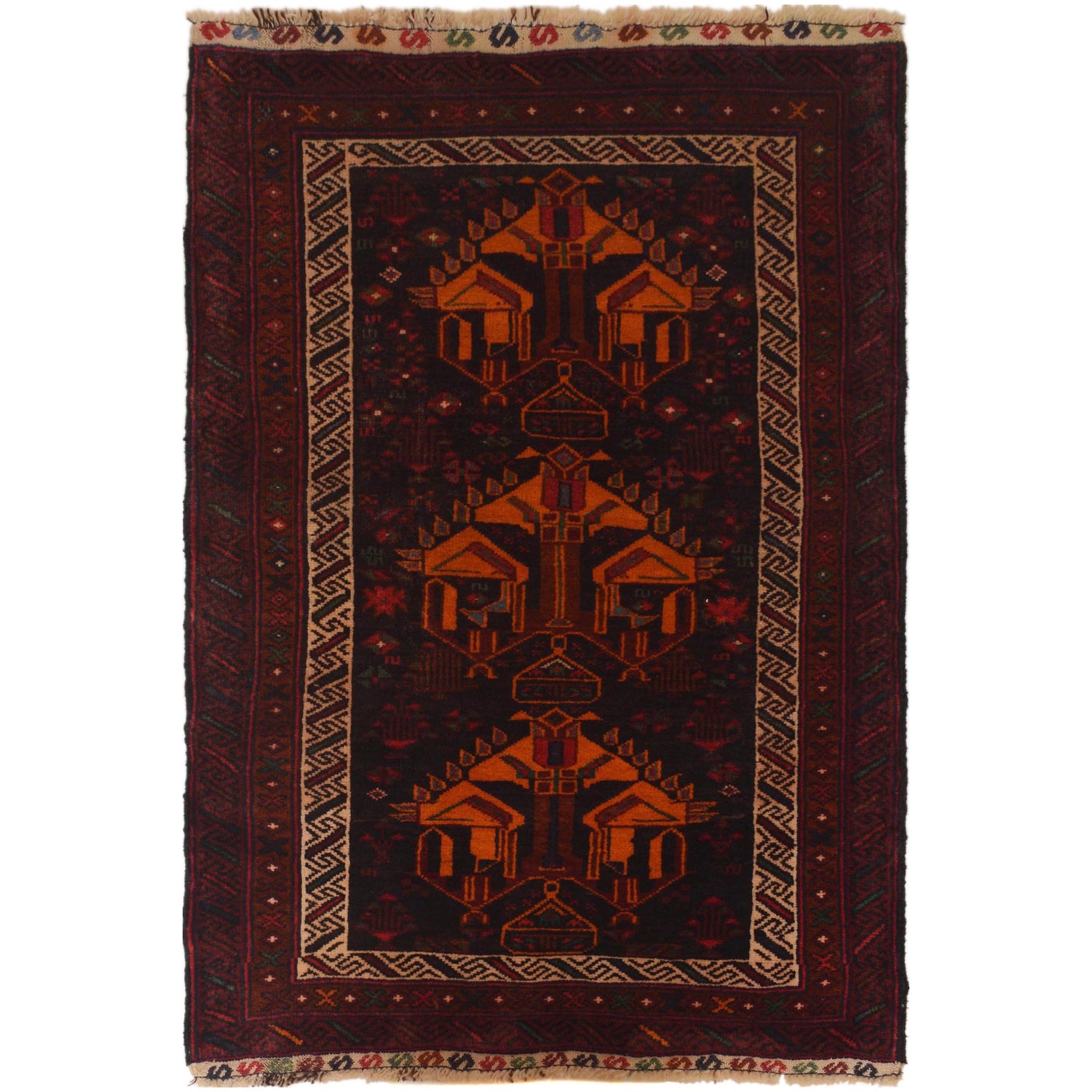 Tribal Baloch Rug 2' 9" x 4' 7" (ft) - No. W35619
