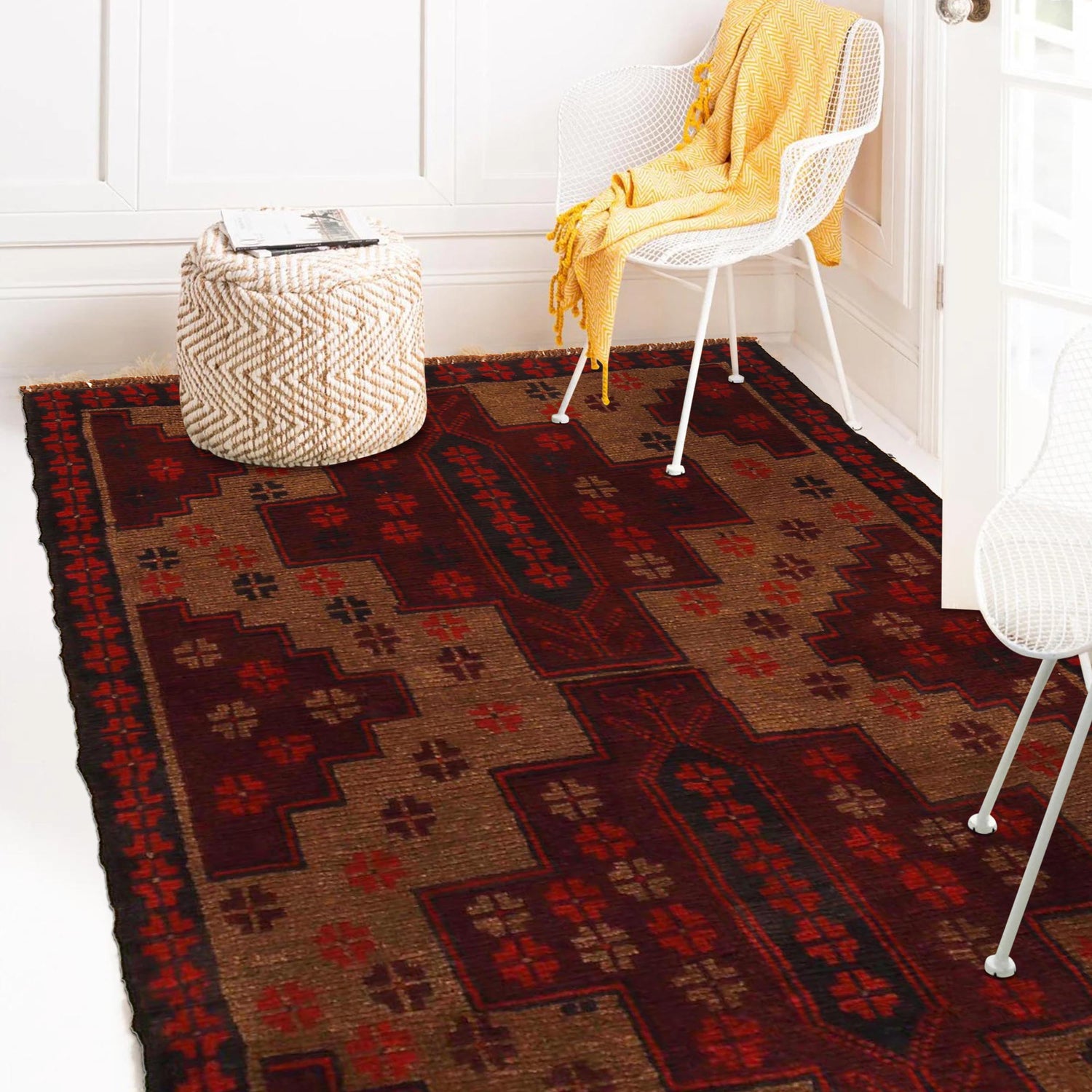 Traditional Baloch Rug 3' 0" x 4' 5" (ft) - No. W35775